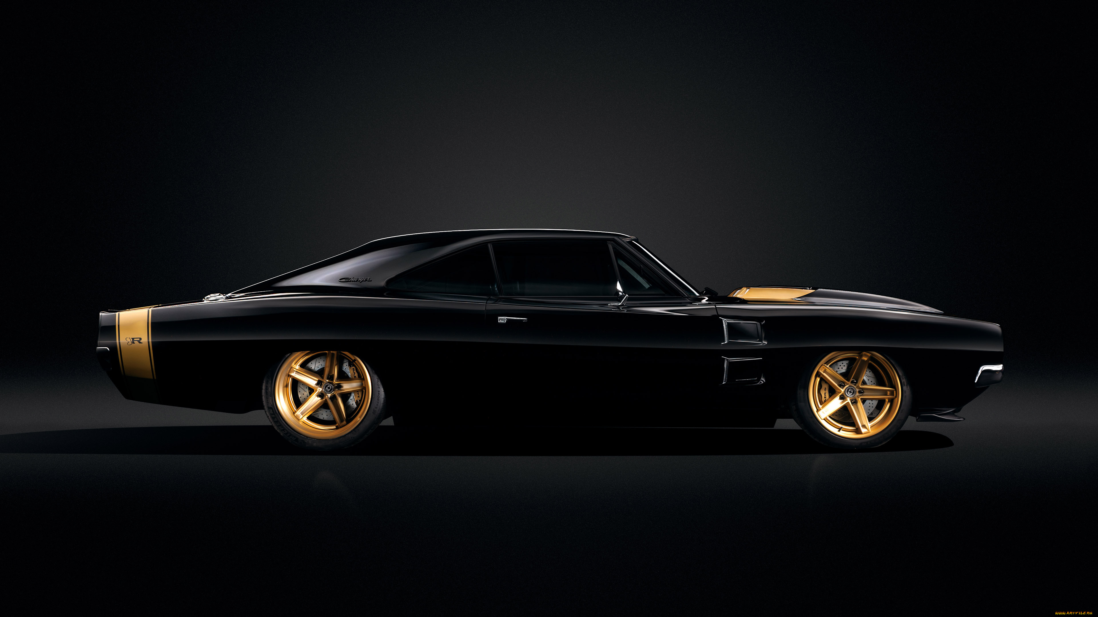 , dodge, 1969, front, black, charger, sema, ringbrothers, 2023